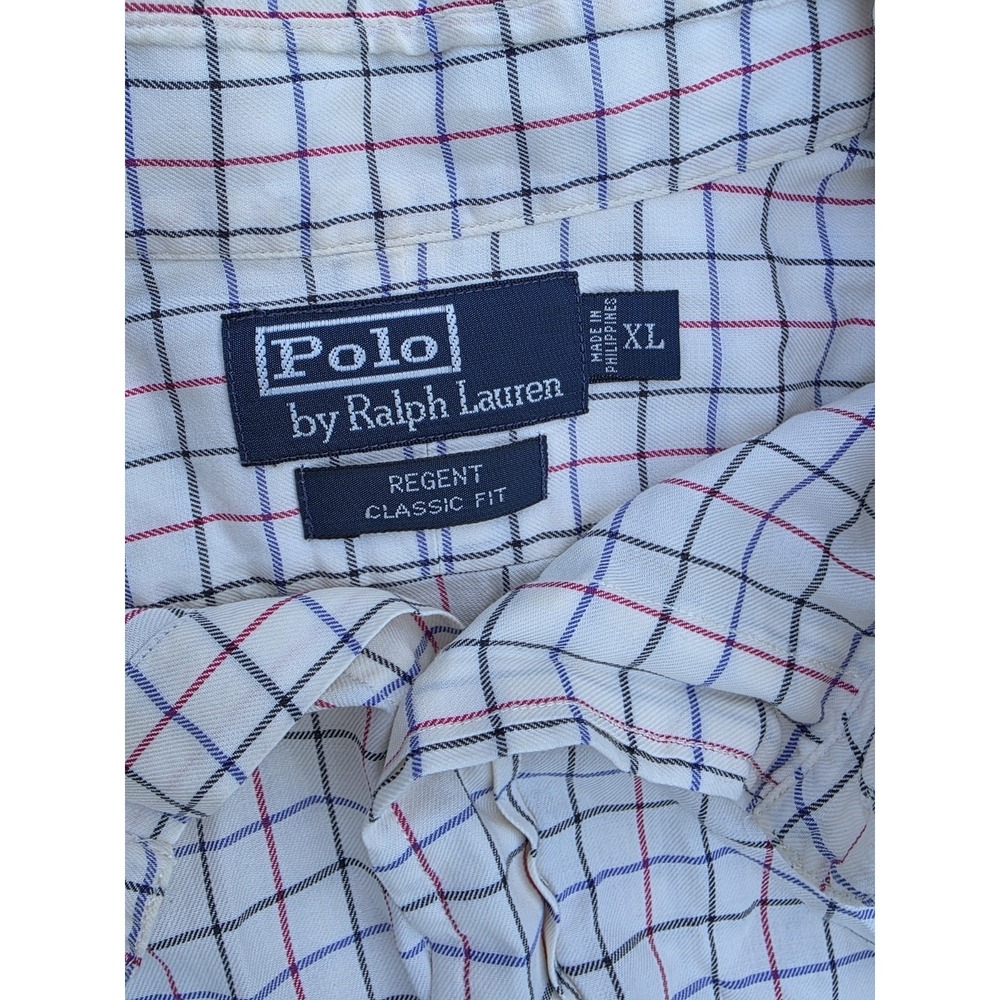Vtg Polo Ralph Lauren Shirt Mens XL Regent Plaid Button Down Long Sleeve - Picture 2 of 3